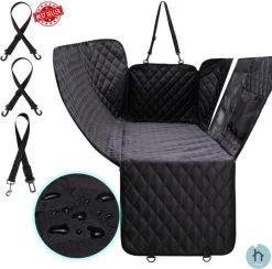 Thuys Hondendeken Auto Achterbank – Stoelbeschermer – Incl. Autogordel – Waterdichte Hondendeken – Hondenaccessoires – Hangmat – Zwart – 152x143cm