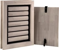 Tomsgates Beethoven Houten Hondenluik Voor Zeer Grote Honden | Grijs Afgewerkt | 45 X 32 Cm | Eenvoudige Installatie | Voor Deuren Tot 5.5 Cm Dik | Isolerend | Duurzaam