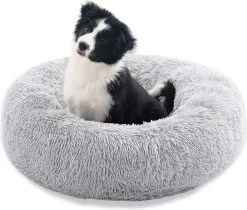 Topmast Fluffy Donut – Dierenmand – Donut Hondenmand – Grijs – 50 Cm