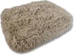 Topmast Fluffy Lounge Serie – Hondenkussen – Taupe – 56 X 40 X 13 Cm – Hondenmand – Dierenkussen – Kattenkussen – Kattenmand