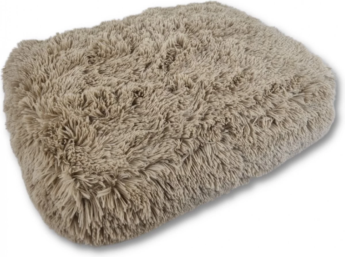 Topmast Fluffy Lounge Serie – Hondenkussen – Taupe – 56 X 40 X 13 Cm – Hondenmand – Dierenkussen – Kattenkussen – Kattenmand