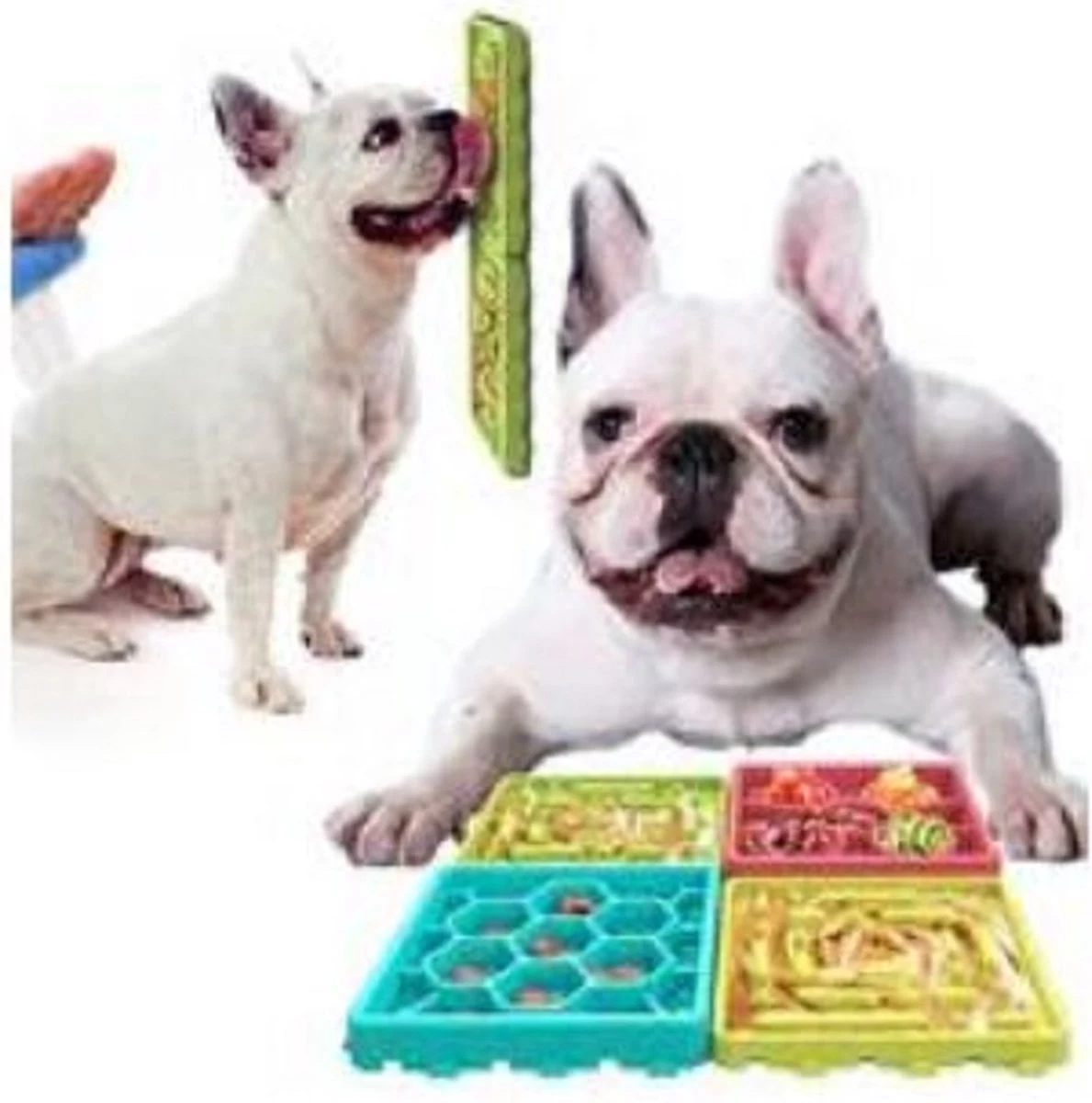 Topmast Honden Likmat Flexibel Voor In De Douche, In Bad, Of Voor Het Borstelen – Voermat – Lick Pad – Afleidingspad – Slowfeeder – Anti-schrok Voerbak – 4pack