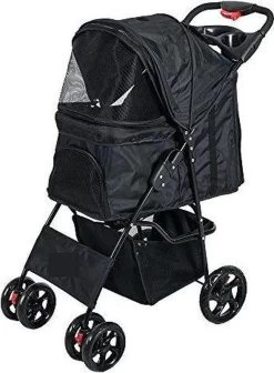 Topmast Hondenbuggy Wandelwagen Honden Buggie Zwart – 4 Wielen