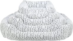 Trixie Hondenmand Mila Hoekig Pluche Wit / Grijs – 80X60 CM