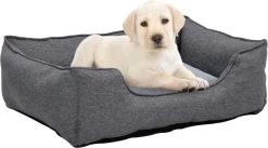 VidaLife Hondenmand Linnen-look 85,5x70x23 Cm Fleece Grijs