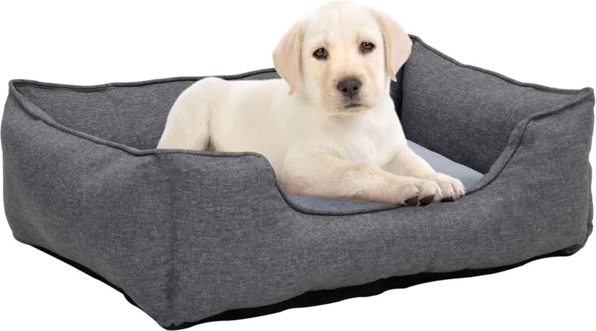 VidaLife Hondenmand Linnen-look 85,5x70x23 Cm Fleece Grijs