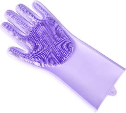 WUFY Borstel Handschoen Voor Honden En Katten – Huisdierenborstel – Verzorgingsborstel – Massageborstel – Fiolett S