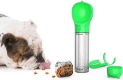 Waterfles 500 Ml Hond – Groen – Voercontainer 100 G – Poepzakjes Houder & Poepschep – Drinkfles – Voederbak – Voerbak – Drinkbak – Mobiel – Multifunctioneel