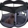 Maxxpro Opvouwbare Bench – Reisbench – Ø100 X 75 CM – Grote Huisdieren – Hondenmand – Kattenmand – Mesh Panelen – Zwart – Nylon
