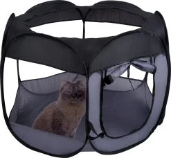 Maxxpro Opvouwbare Bench – Reisbench – Ø100 X 75 CM – Grote Huisdieren – Hondenmand – Kattenmand – Mesh Panelen – Zwart – Nylon