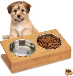 Relaxdays Voerbak Hond En Kat – Met Standaard – Hondenvoerbak – Voederbak – Eetbak – Rvs L