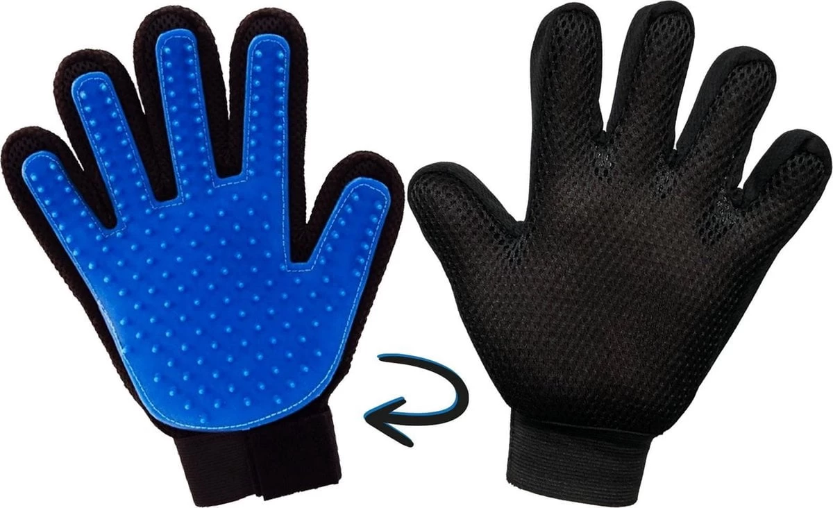Scarlet Pet | Vachtverzorgingshandschoen “Gentle Touch” Gemakkelijk Verwijderen Van Los Haar Van Dieren Met Gelijktijdige Massage; Beter Dan Borstelen. 1 Paar