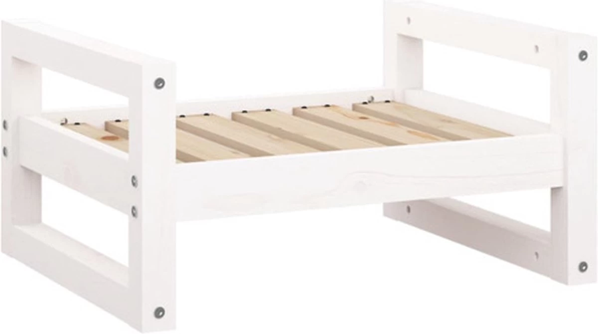 VidaXL Hondenmand 55.5×45.5×28 Cm Massief Grenenhout Wit