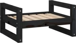 VidaXL Hondenmand 55.5×45.5×28 Cm Massief Grenenhout Zwart