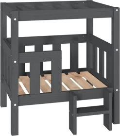 VidaXL Hondenmand 65.5x43x70 Cm Massief Grenenhout Grijs