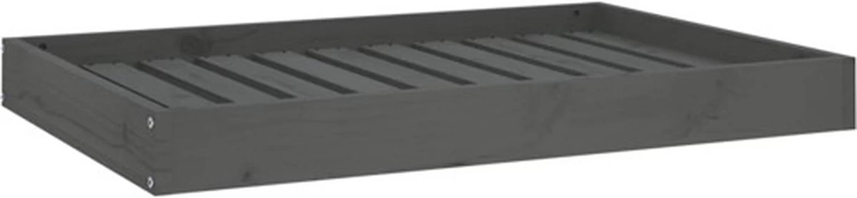 VidaXL Hondenmand 91.5x64x9 Cm Massief Grenenhout Grijs