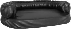 VidaXL Hondenmand Met Ergonomisch Schuim 88×65 Cm Kunstleer Zwart